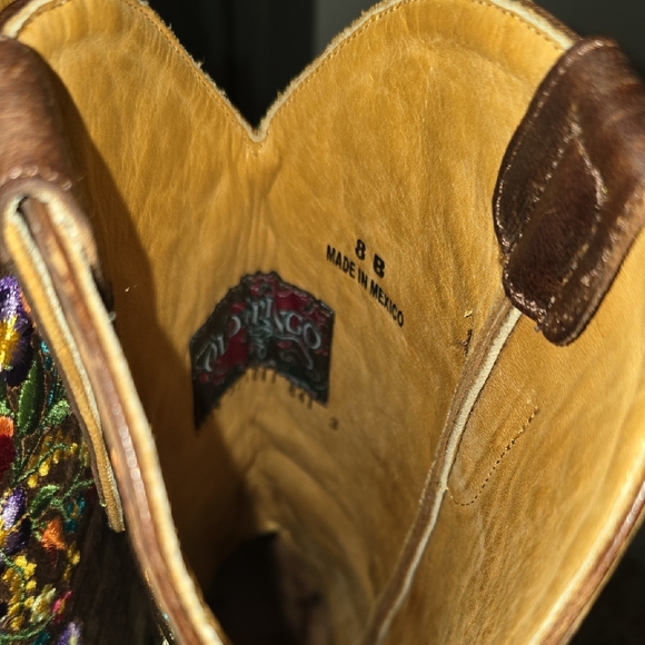 Old Gringo Brown Floral Embroidered Heeled Boots - Picture 7 of 14